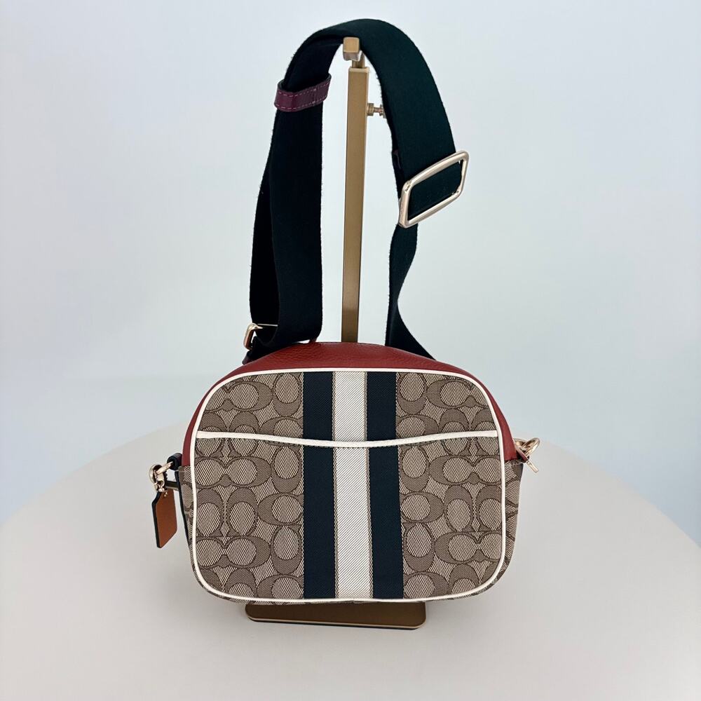 Authenticated COACH Signature 1912 Brown Multi Jacquard Leather Shoulder Bag - Picture 4 of 11